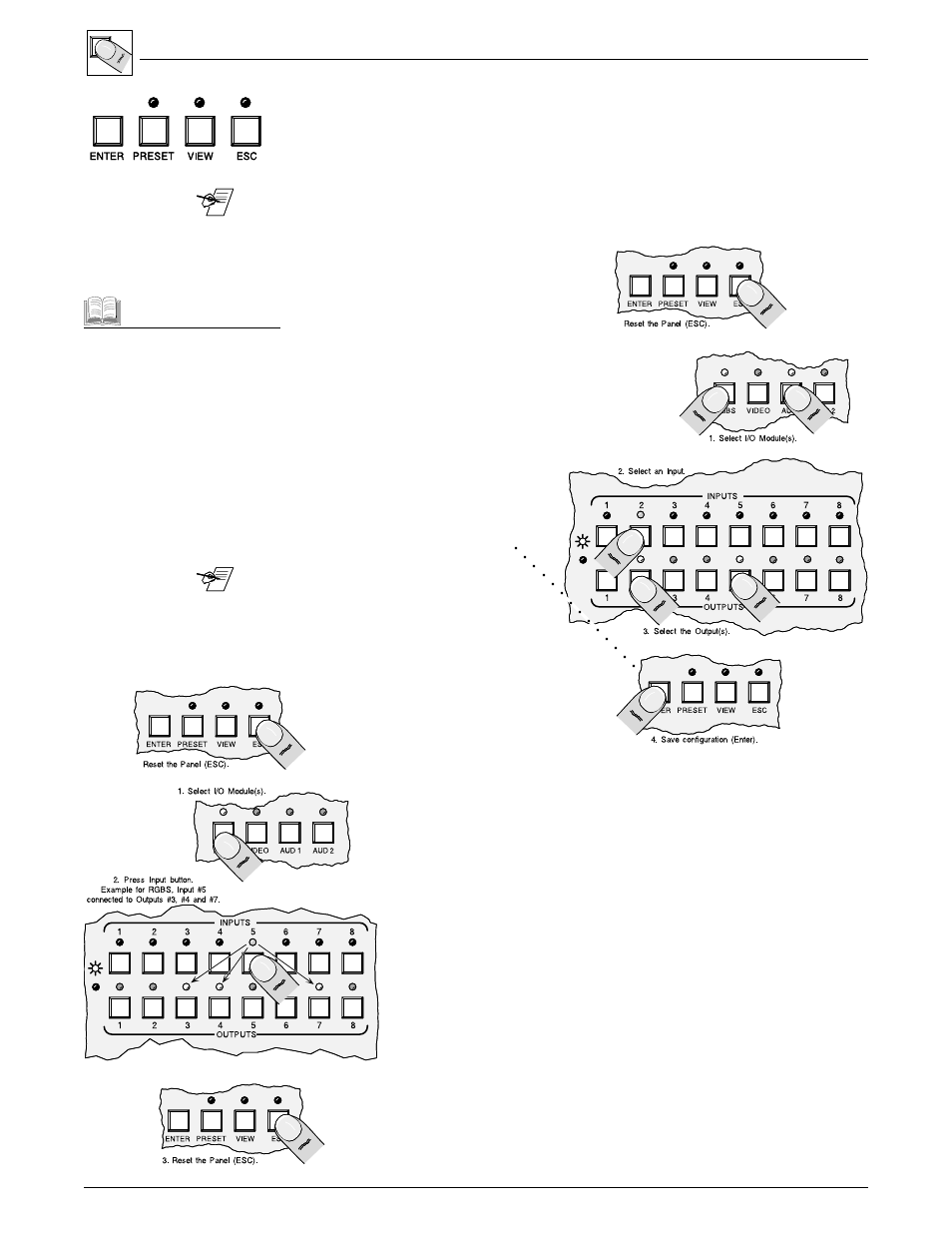Chapter 3 • using the front panel, Extron • matrix 100 • user’s manual | Extron Electronics Matrix 100 Switcher User Manual | Page 27 / 63