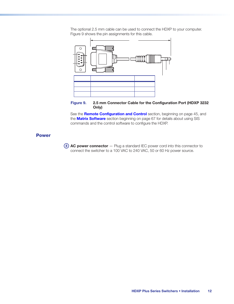 Power | Extron Electronics HDXP Plus Series User Guide User Manual | Page 18 / 125