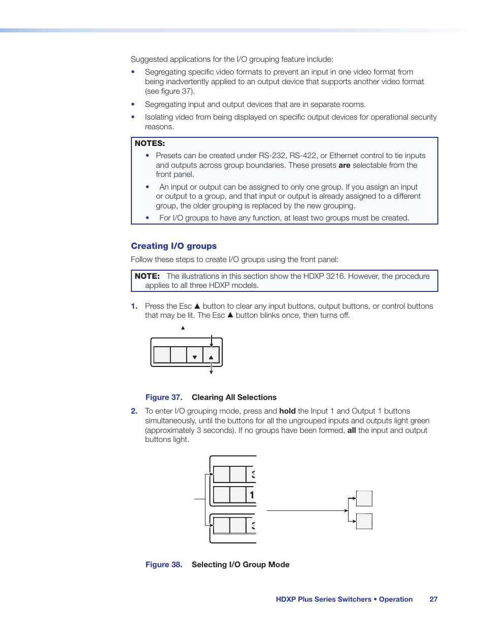 Creating i/o groups | Extron Electronics HDXP Plus Series User Guide User Manual | Page 33 / 125