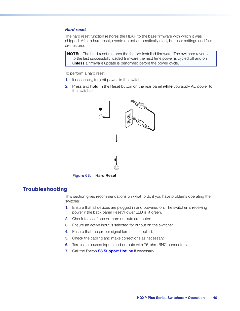 Troubleshooting | Extron Electronics HDXP Plus Series User Guide User Manual | Page 46 / 125