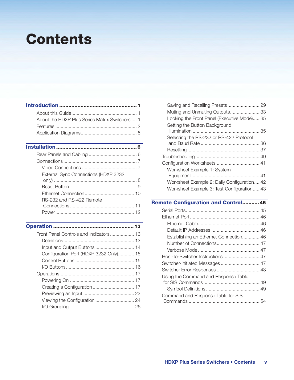 Extron Electronics HDXP Plus Series User Guide User Manual | Page 5 / 125