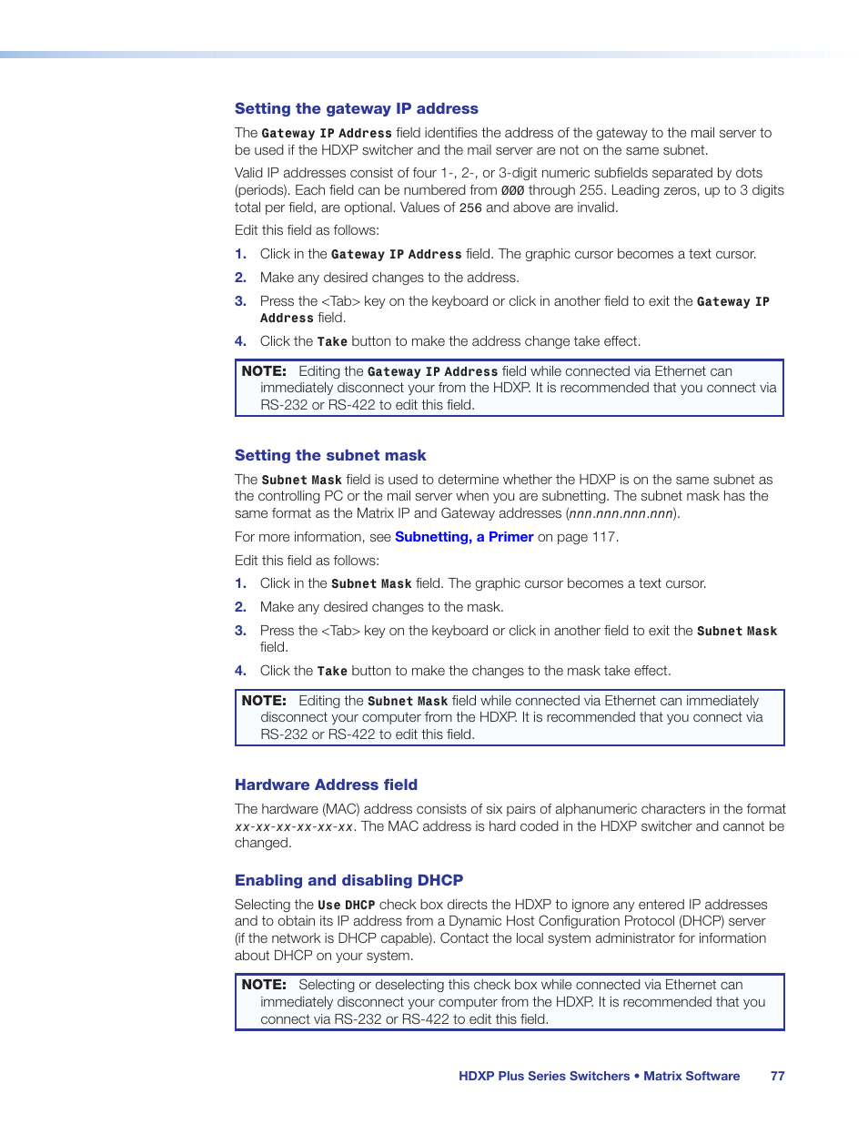 Extron Electronics HDXP Plus Series User Guide User Manual | Page 83 / 125