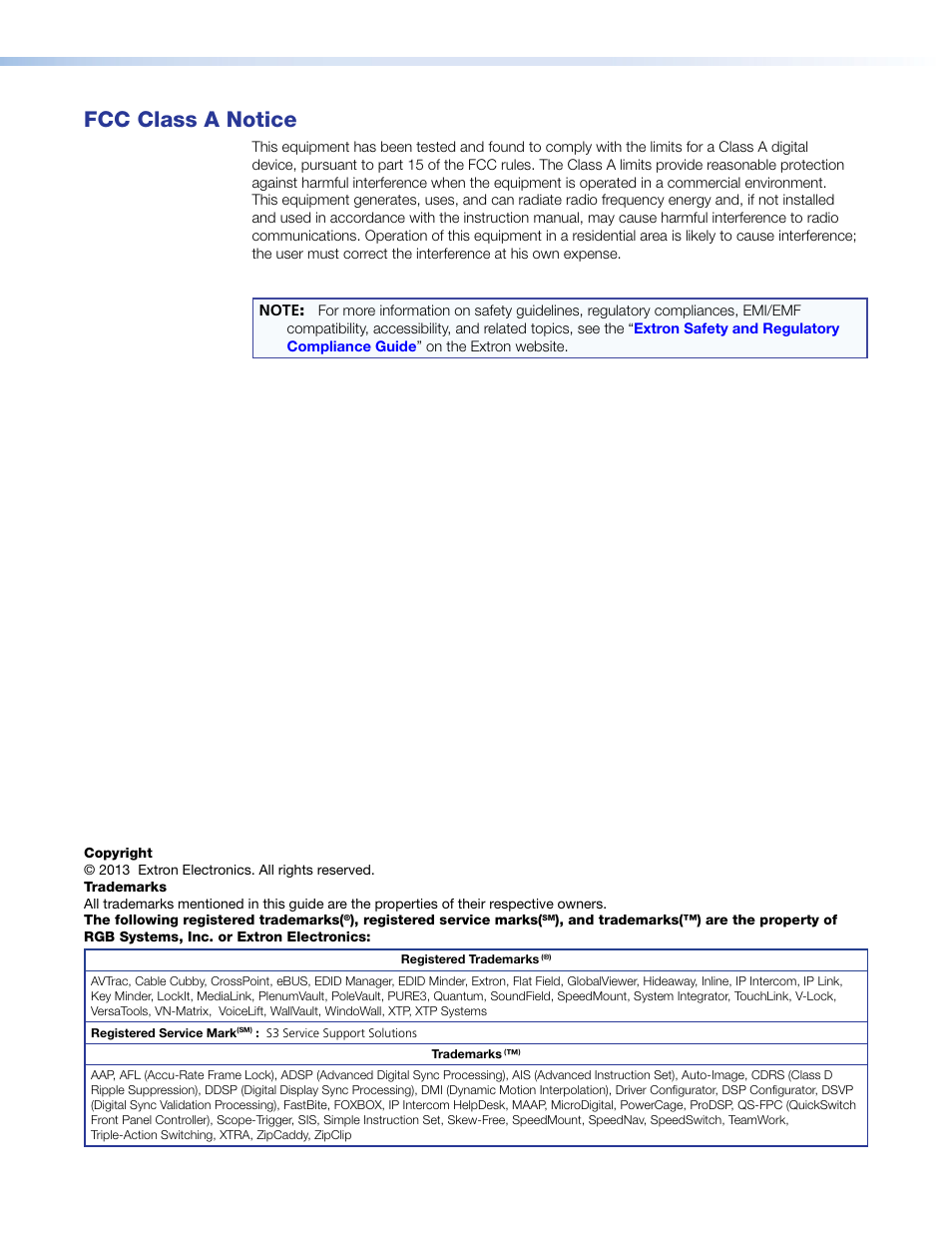 Fcc class a notice | Extron Electronics HDMI DA6 User Guide User Manual | Page 3 / 31