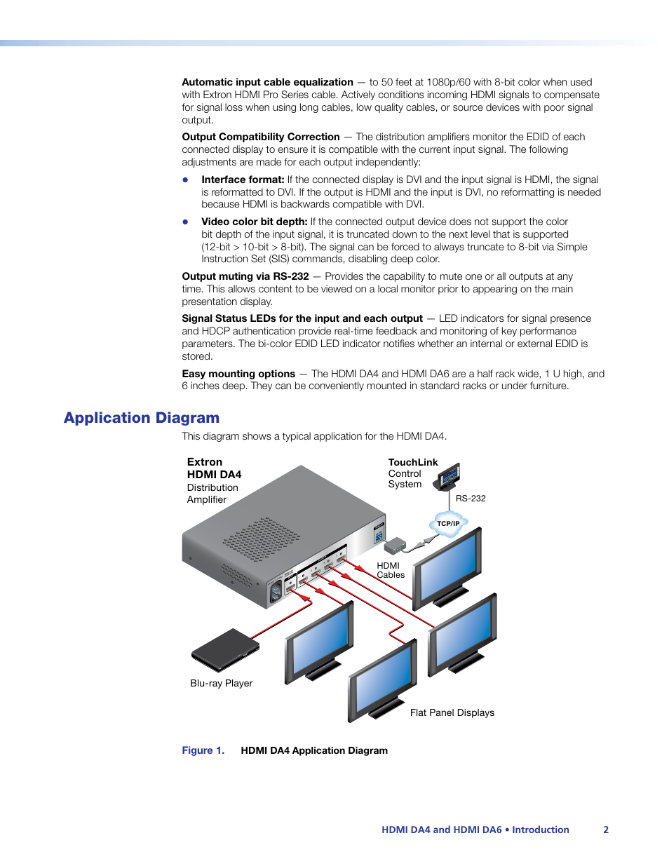 Application diagram | Extron Electronics HDMI DA6 User Guide User Manual | Page 8 / 31
