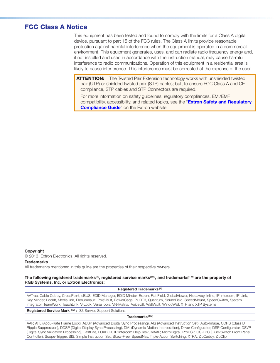 Fcc class, Fcc class a notice | Extron Electronics IN1608 MA User Guide User Manual | Page 3 / 109