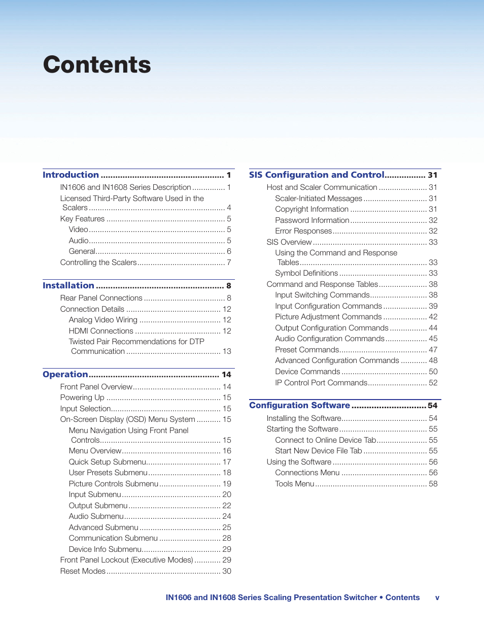 Extron Electronics IN1608 MA User Guide User Manual | Page 5 / 109