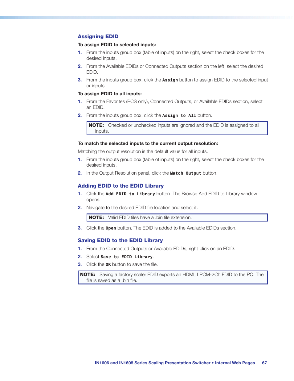 Extron Electronics IN1608 MA User Guide User Manual | Page 73 / 109