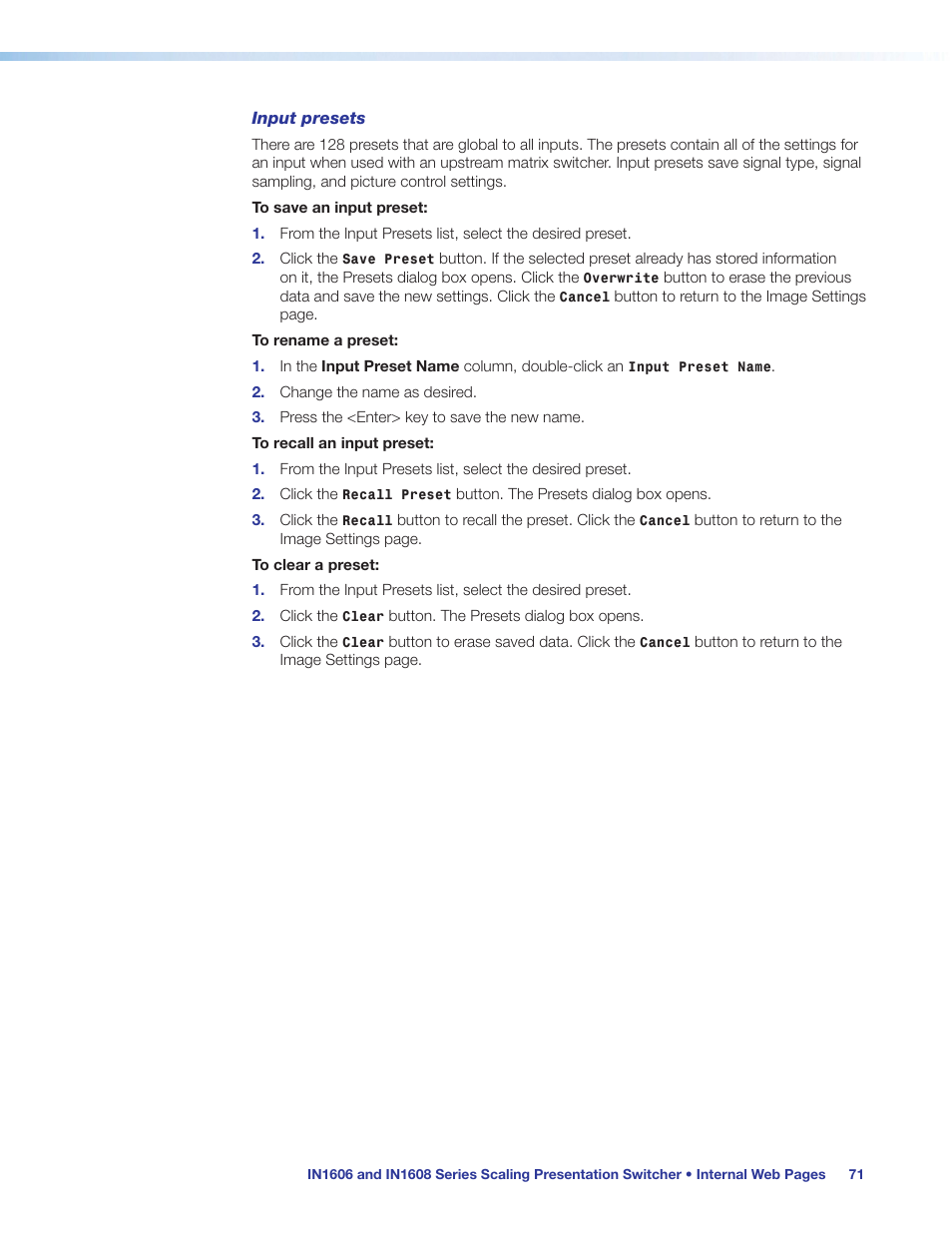 Extron Electronics IN1608 MA User Guide User Manual | Page 77 / 109