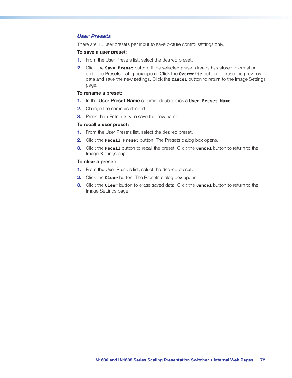 Extron Electronics IN1608 MA User Guide User Manual | Page 78 / 109