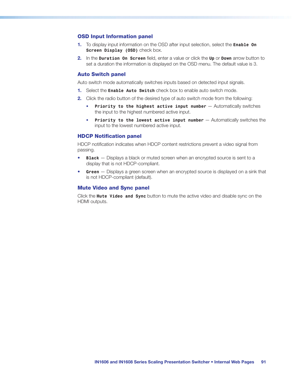 Extron Electronics IN1608 MA User Guide User Manual | Page 97 / 109