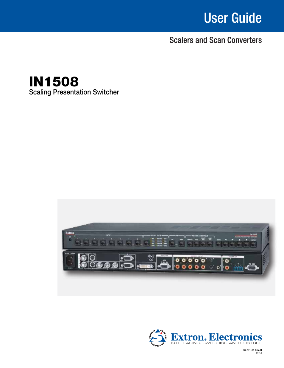 Extron Electronics IN1508 User Guide User Manual | 72 pages