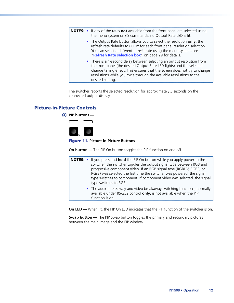 Picture-in-picture controls | Extron Electronics IN1508 User Guide User Manual | Page 17 / 72