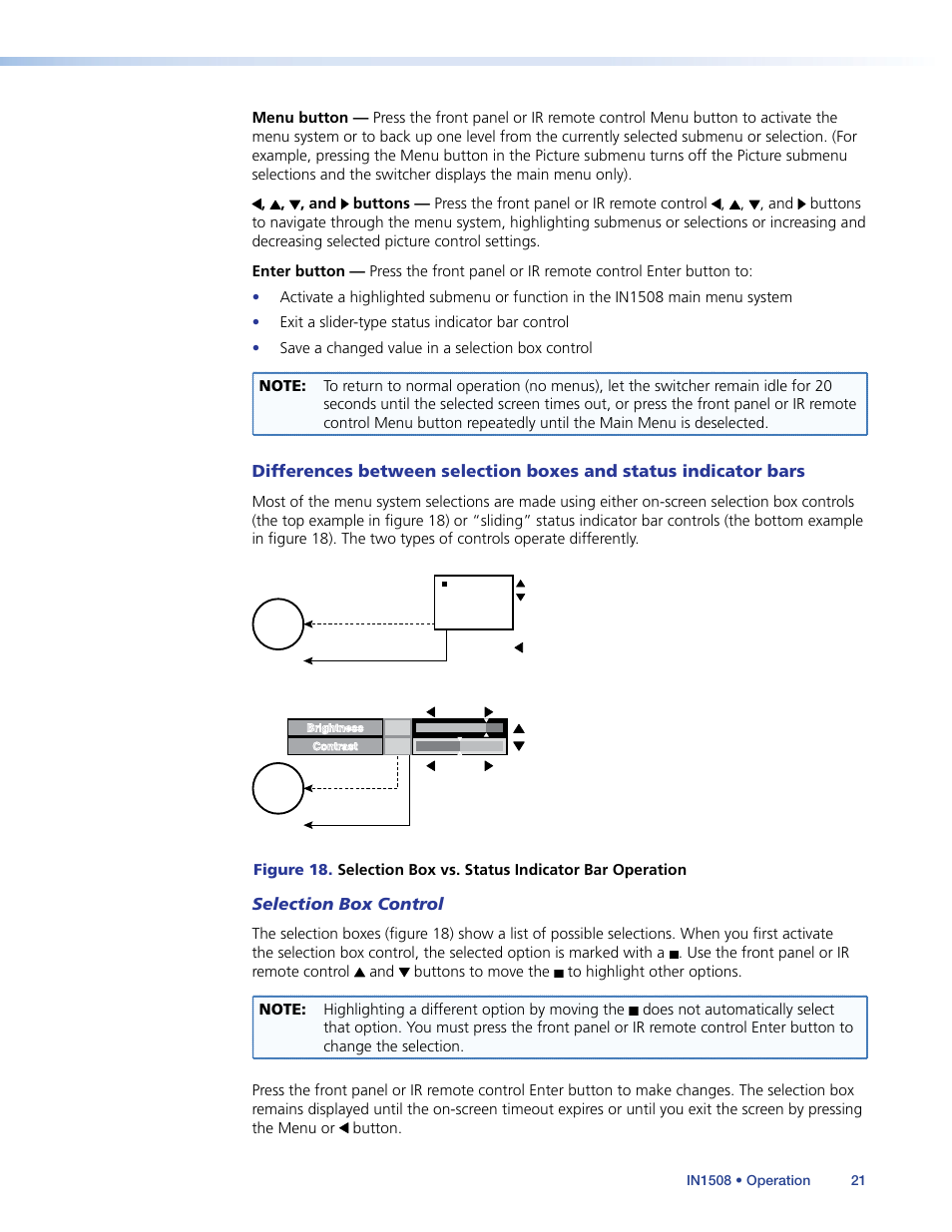 Selection box control | Extron Electronics IN1508 User Guide User Manual | Page 26 / 72