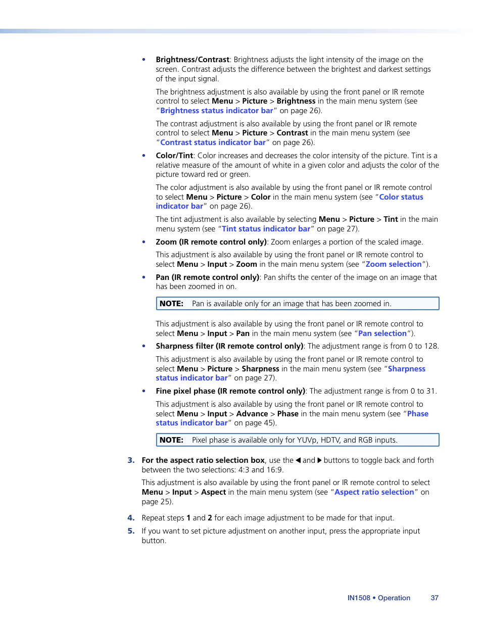 Extron Electronics IN1508 User Guide User Manual | Page 42 / 72