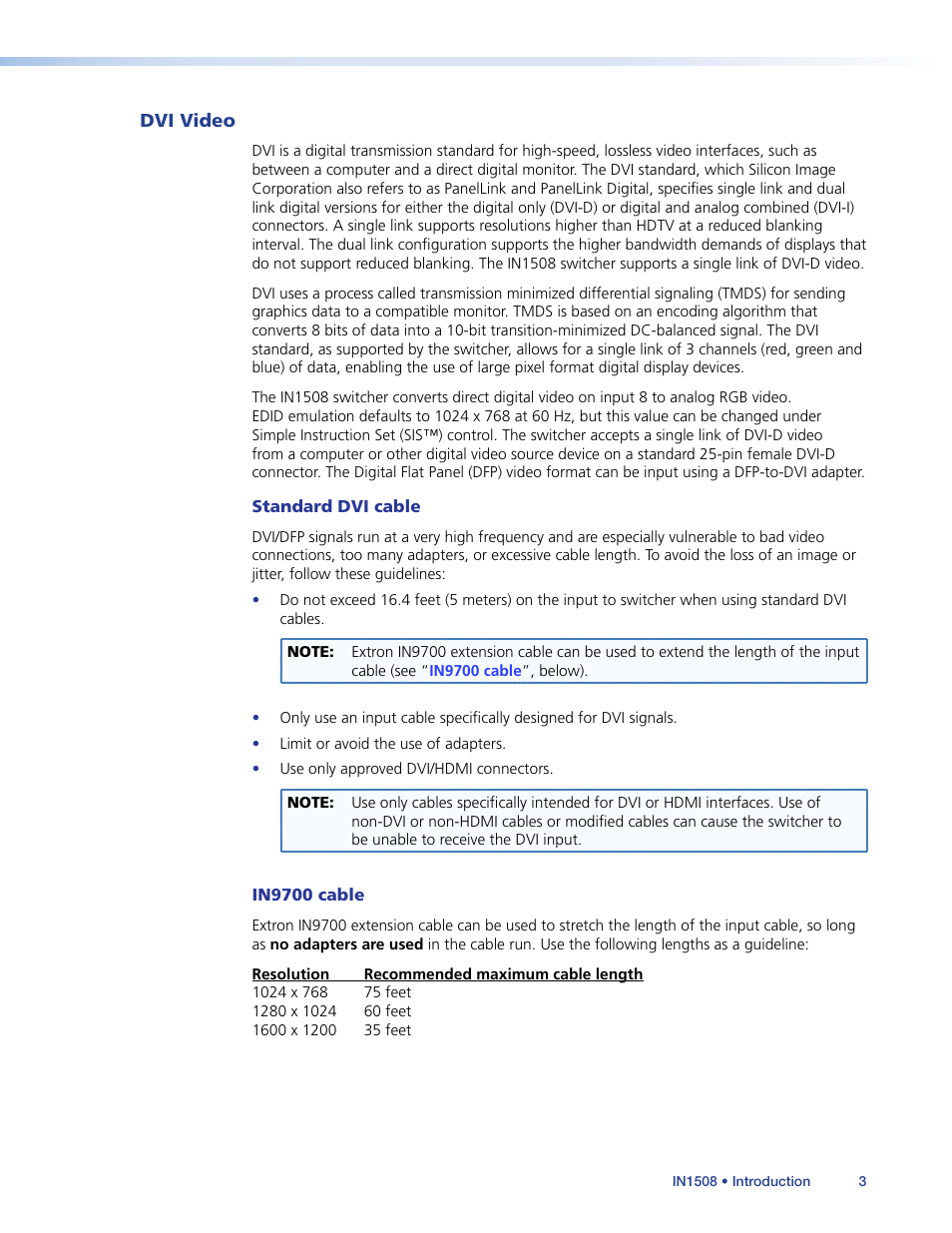 Dvi video | Extron Electronics IN1508 User Guide User Manual | Page 8 / 72