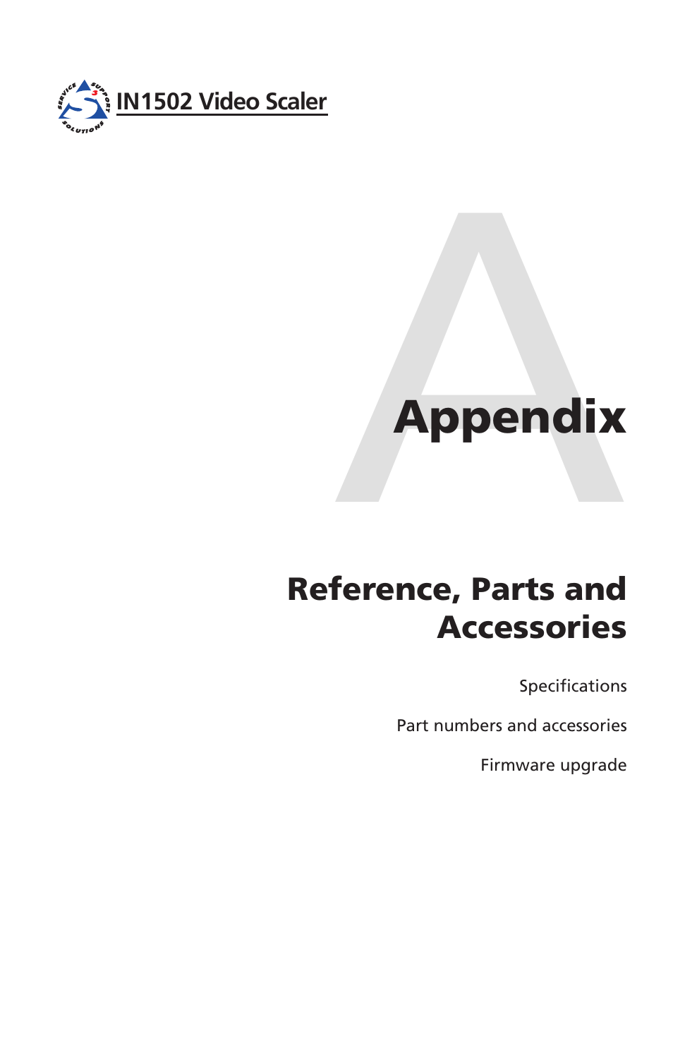Appendix, Reference, parts and accessories | Extron Electronics IN1502 Setup Guide User Manual | Page 23 / 28