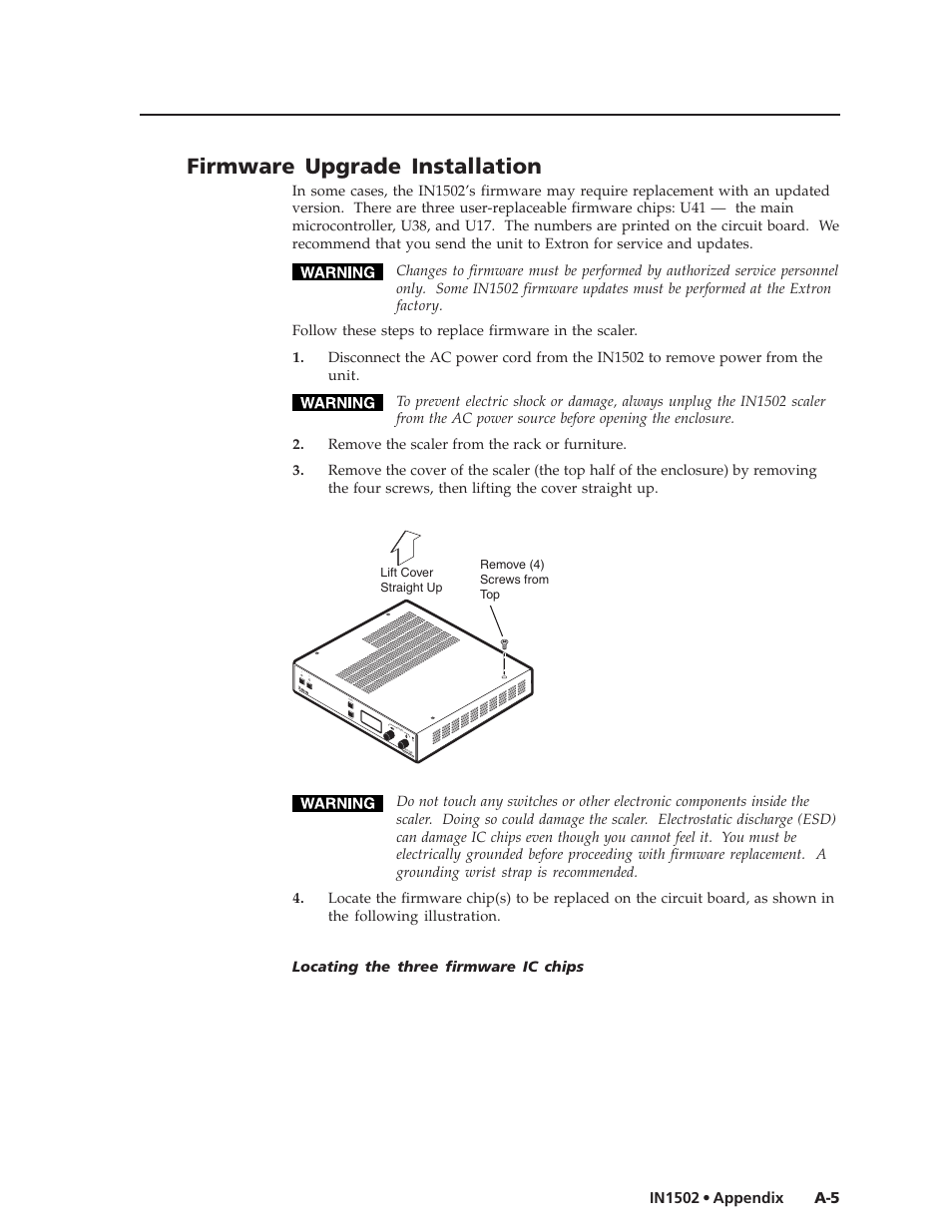 Firmware upgrade installation | Extron Electronics IN1502 User Guide User Manual | Page 41 / 44