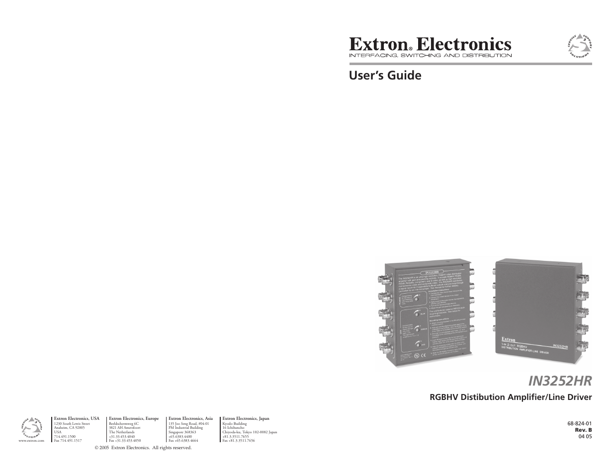 Extron Electronics IN3252HR User Guide User Manual | 7 pages