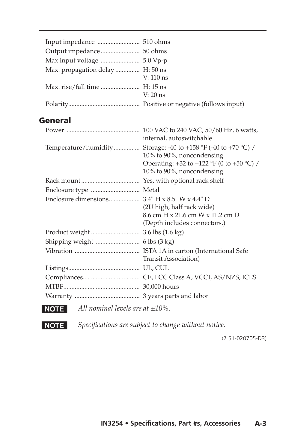 General | Extron Electronics IN3254 User Guide User Manual | Page 15 / 19