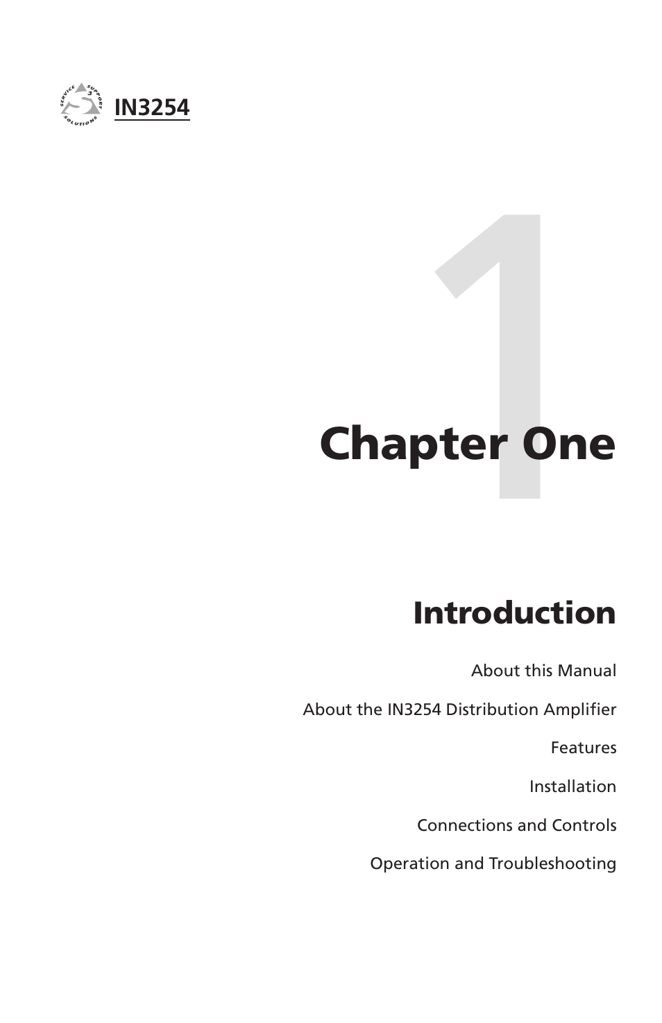 Chapter 1: introduction, Chapter one, Introduction | Extron Electronics IN3254 User Guide User Manual | Page 5 / 19