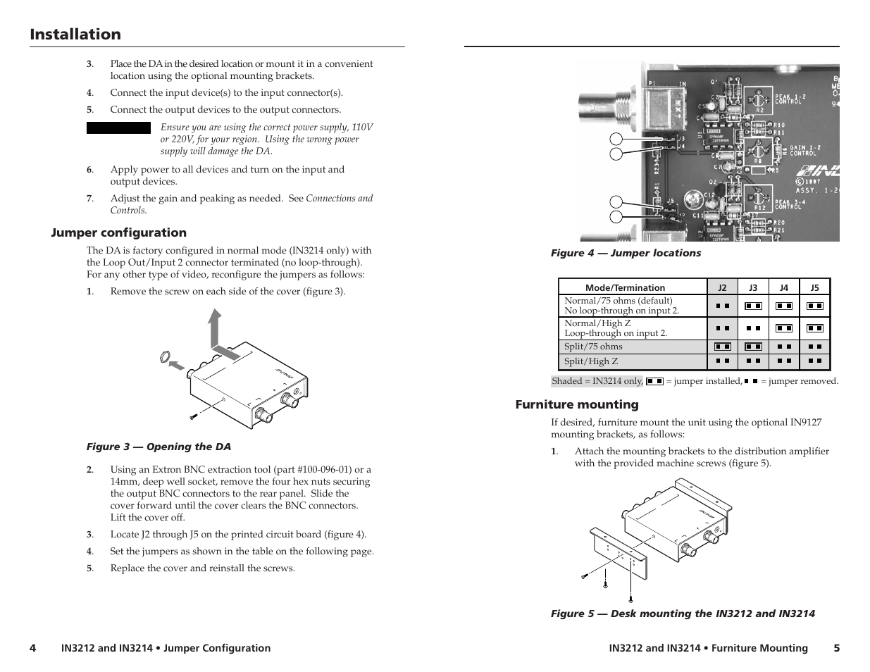 Installation | Extron Electronics IN3214 User Manual | Page 3 / 5