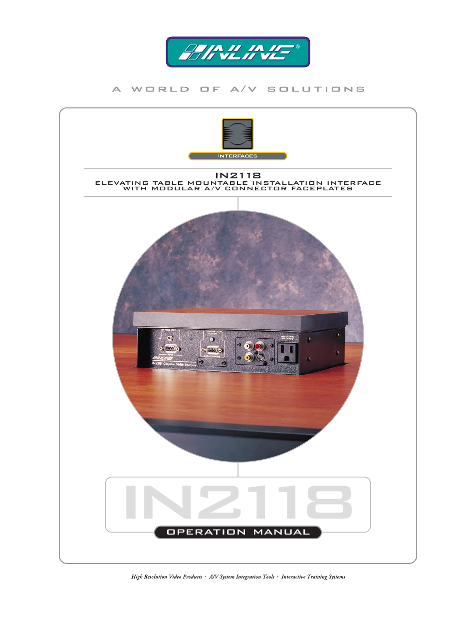 Extron Electronics IN2118 User Manual | 27 pages