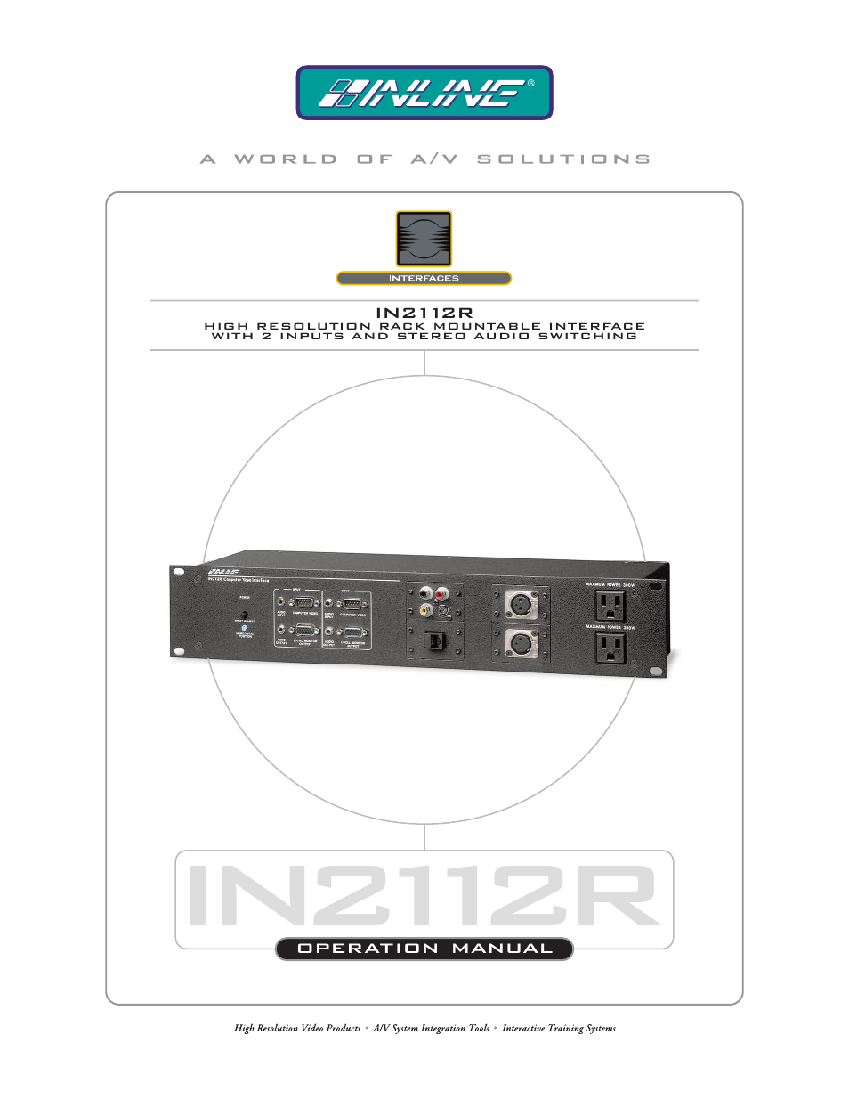 Extron Electronics IN2112R User Manual | 19 pages