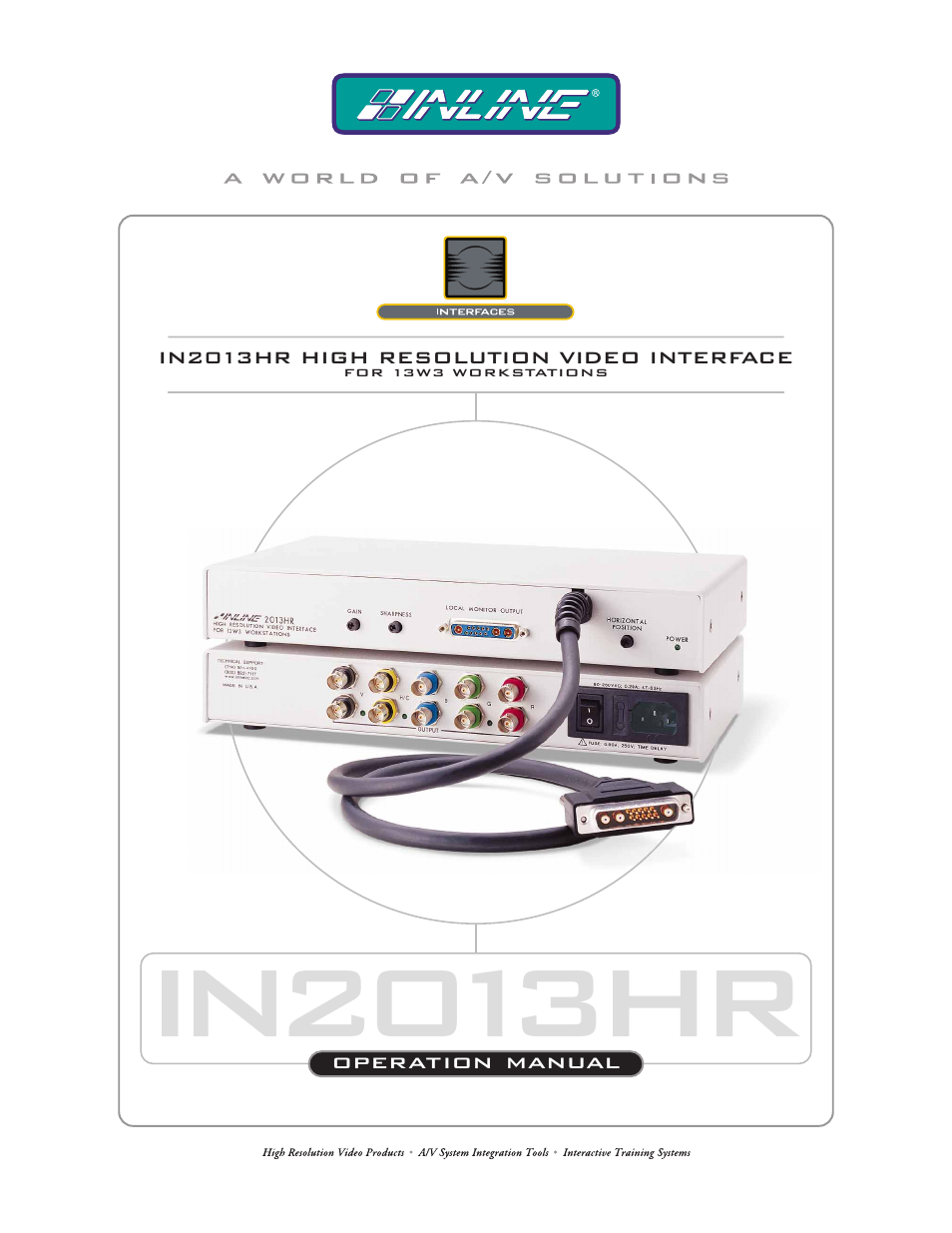 Extron Electronics IN2013HR User Manual | 15 pages