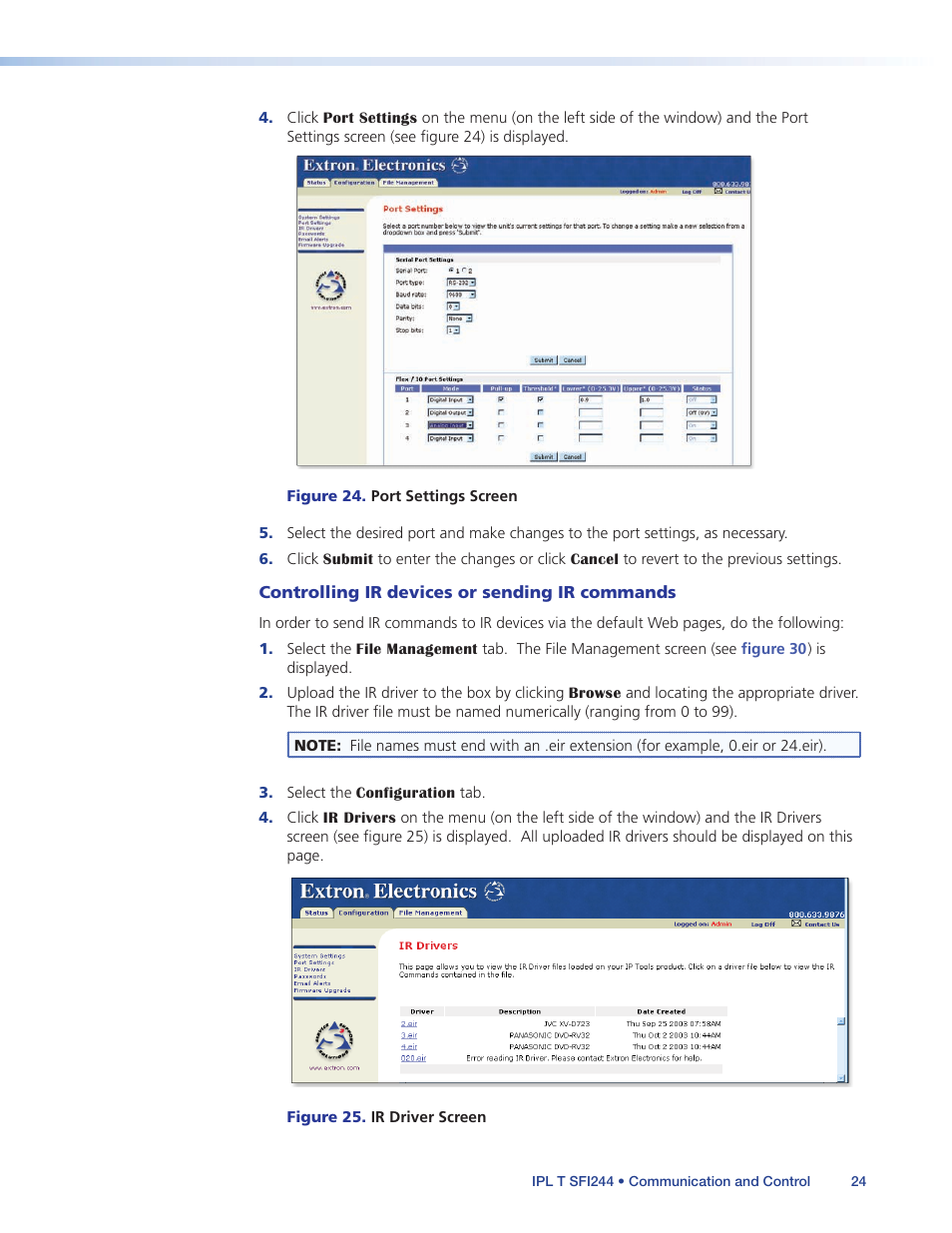 Extron Electronics IPL T SFI244 User Manual | Page 30 / 68