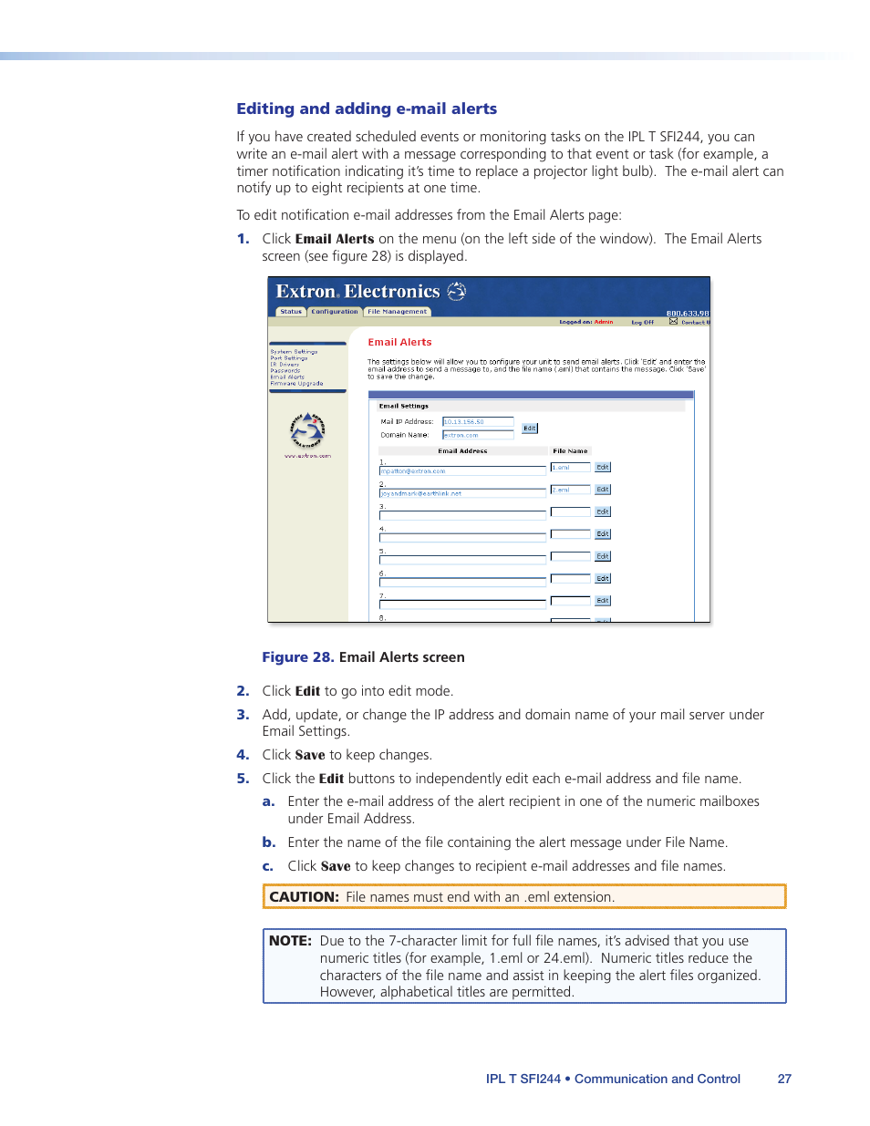 Extron Electronics IPL T SFI244 User Manual | Page 33 / 68