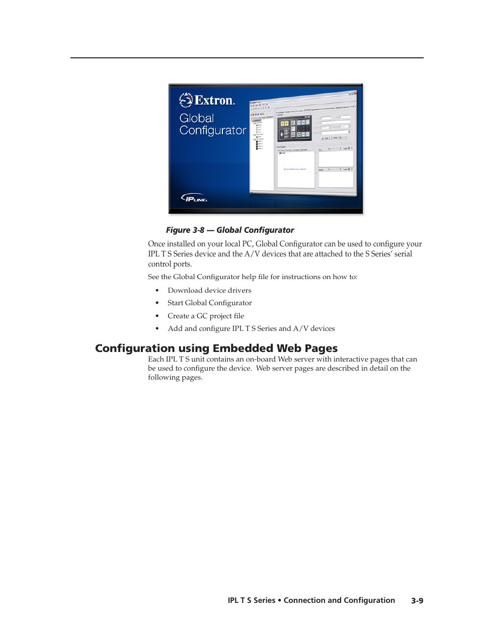 Configuration using embedded web pages | Extron Electronics IPL T S Series User Guide User Manual | Page 33 / 79