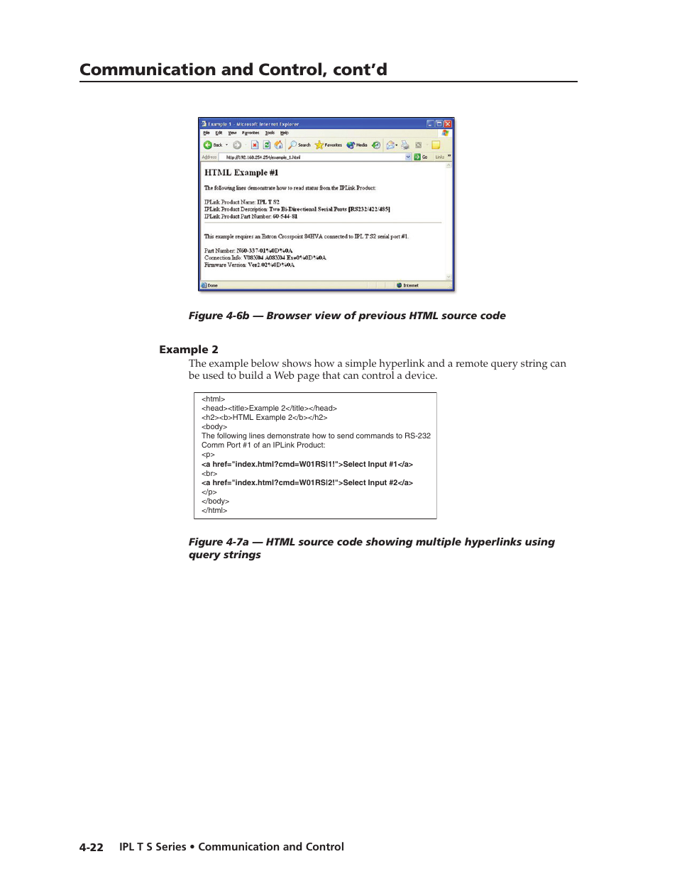 Example 2, Example.2 -22, Communication and control, cont’d | Extron Electronics IPL T S Series User Guide User Manual | Page 62 / 79