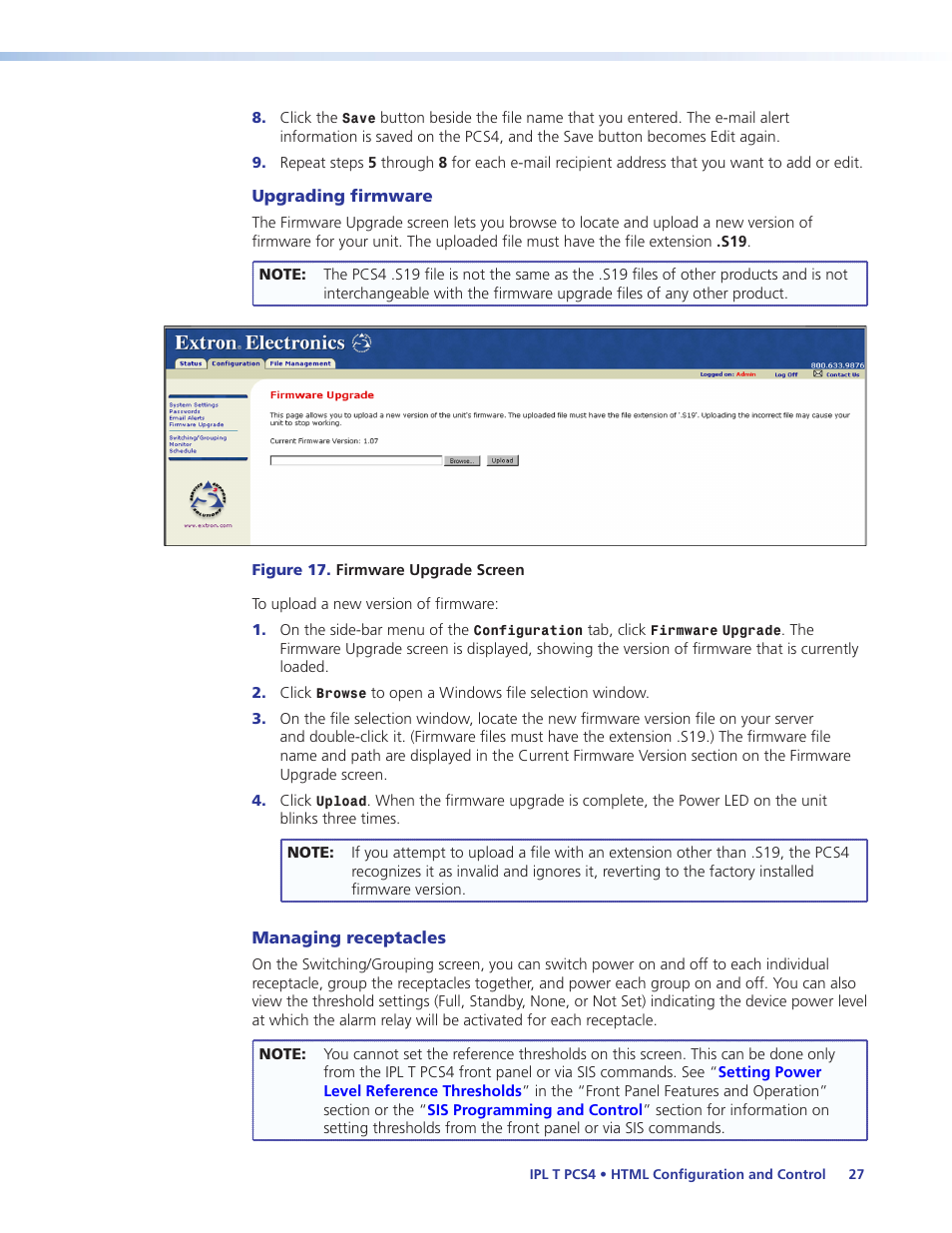Extron Electronics IPL T PCS4i User Manual | Page 33 / 69