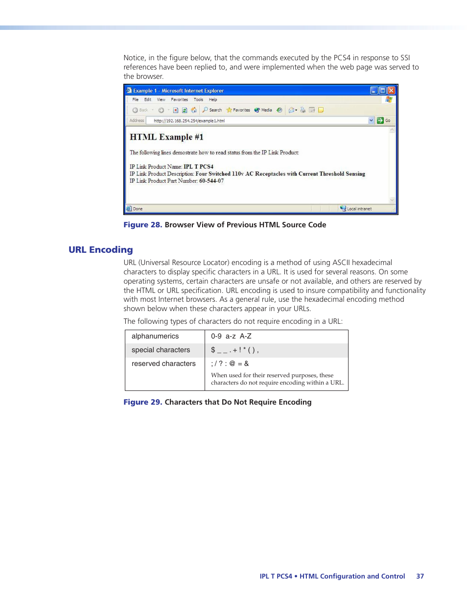 Url encoding | Extron Electronics IPL T PCS4i User Manual | Page 43 / 69