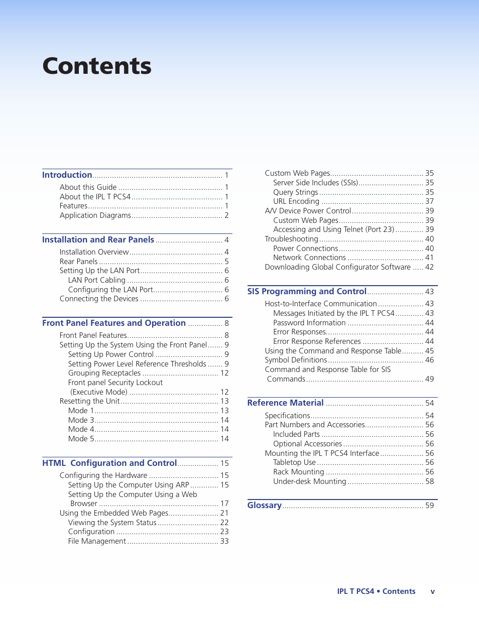 Extron Electronics IPL T PCS4i User Manual | Page 5 / 69