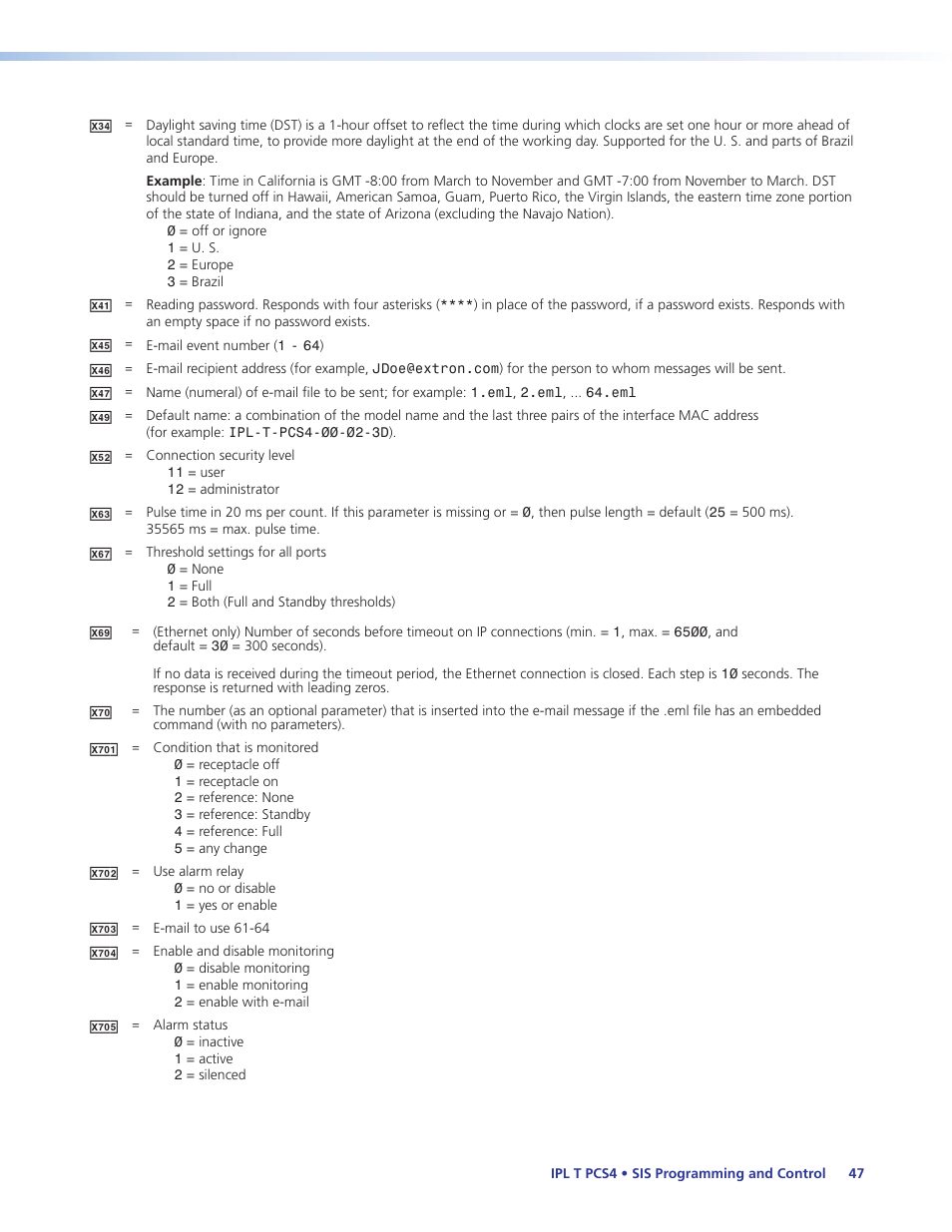 Extron Electronics IPL T PCS4i User Manual | Page 53 / 69
