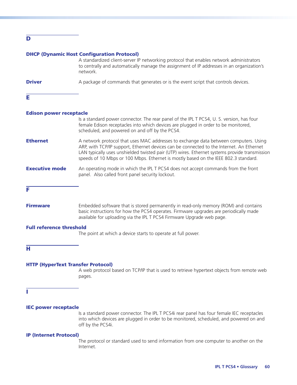 Extron Electronics IPL T PCS4i User Manual | Page 66 / 69