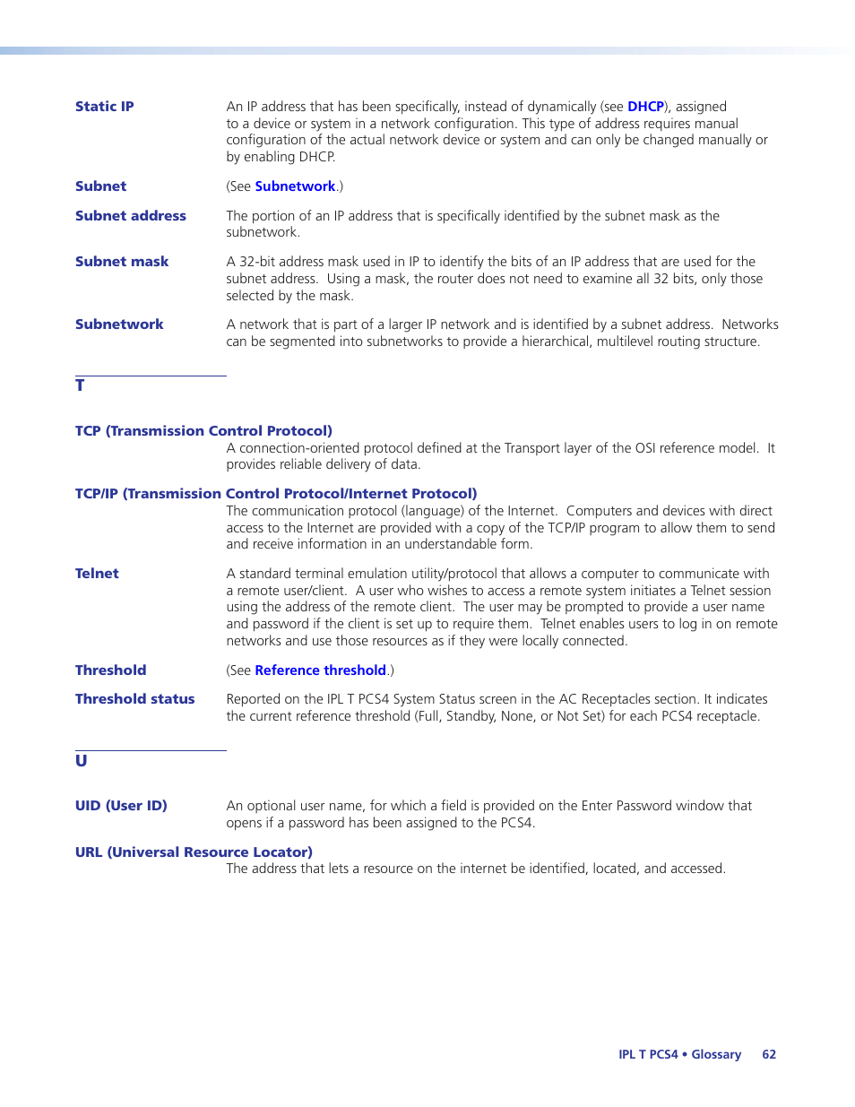 Esses can be static (see, Static, Or dynamic (see | Extron Electronics IPL T PCS4i User Manual | Page 68 / 69