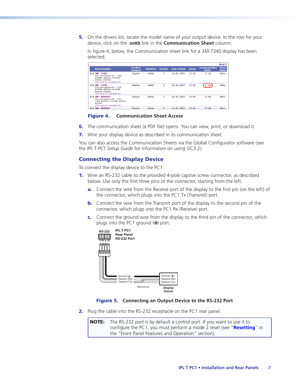 Connecting the display device | Extron Electronics IPL T PC1i User Guide User Manual | Page 13 / 78