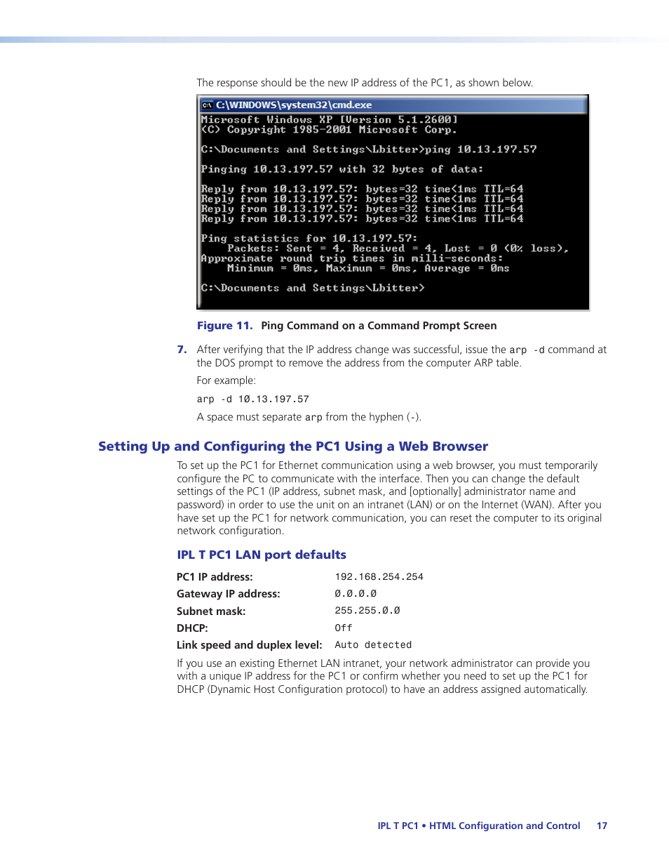 Setting up and configuring the pc1, Using a web browser | Extron Electronics IPL T PC1i User Guide User Manual | Page 23 / 78