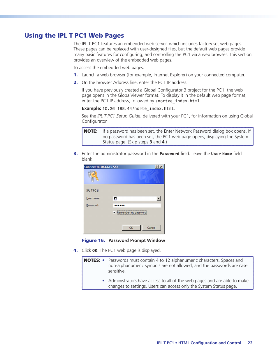 Using the ipl t pc1 web pages | Extron Electronics IPL T PC1i User Guide User Manual | Page 28 / 78