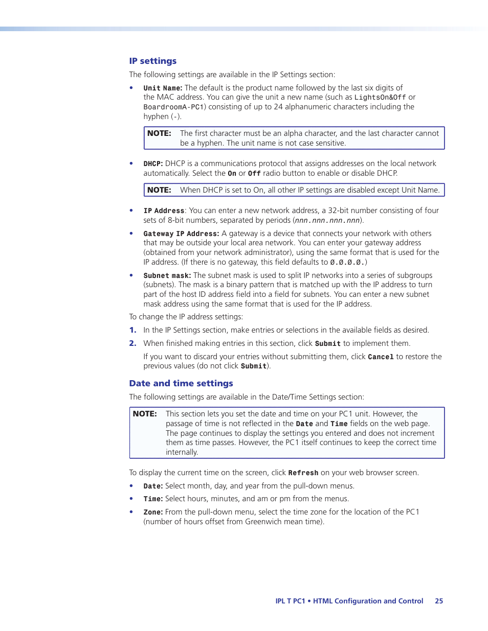 Extron Electronics IPL T PC1i User Guide User Manual | Page 31 / 78