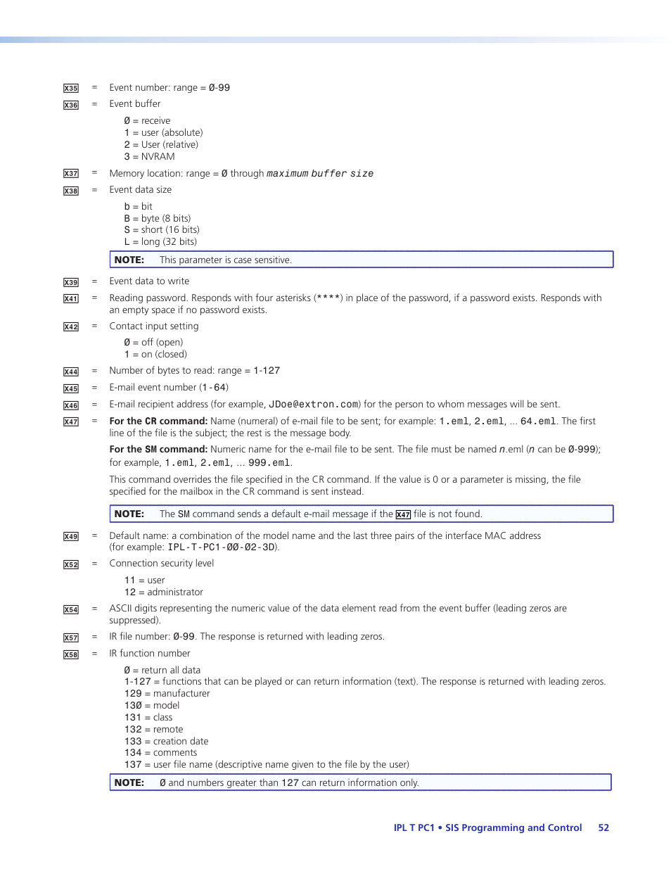 Extron Electronics IPL T PC1i User Guide User Manual | Page 58 / 78