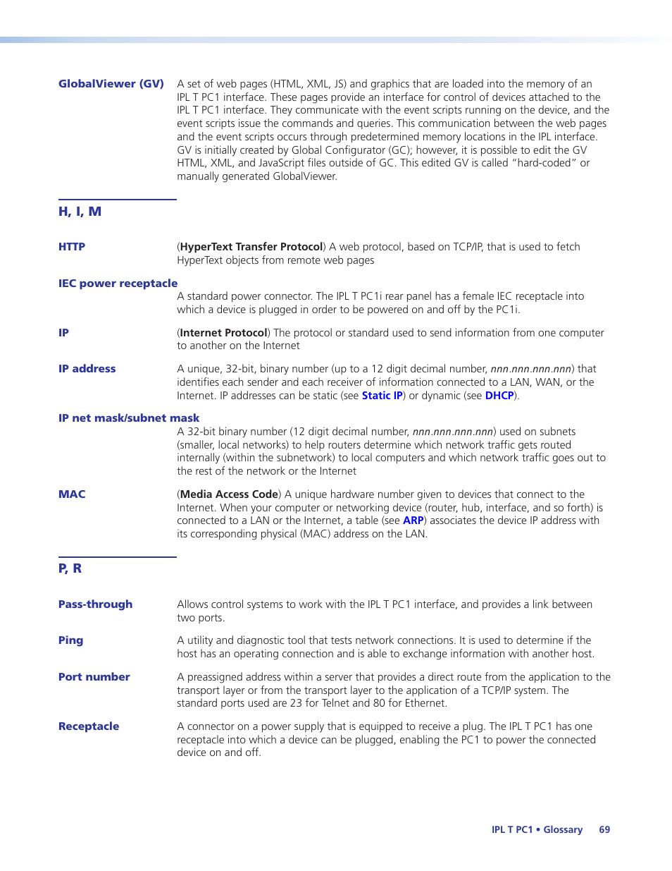 Extron Electronics IPL T PC1i User Guide User Manual | Page 75 / 78