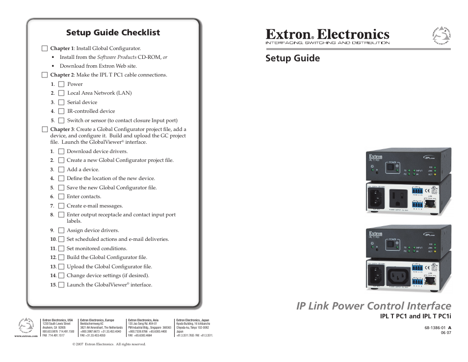 Extron Electronics IPL T PC1i Setup Guide User Manual | 27 pages