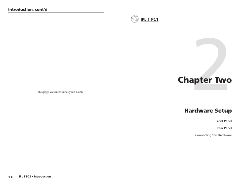 Hardware setup, Chapter two | Extron Electronics IPL T PC1i Setup Guide User Manual | Page 8 / 27