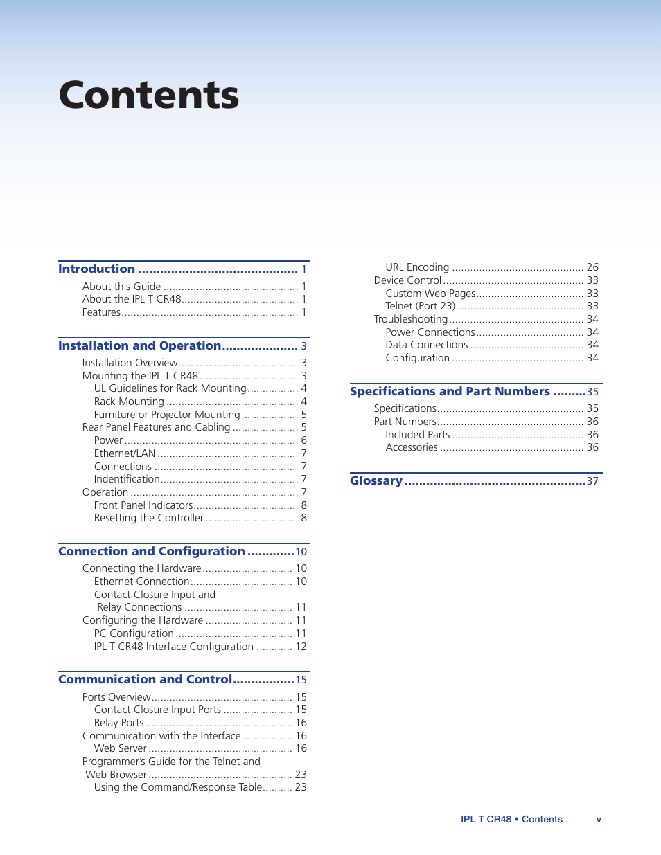 Extron Electronics IPL T CR48 User Manual | Page 5 / 46