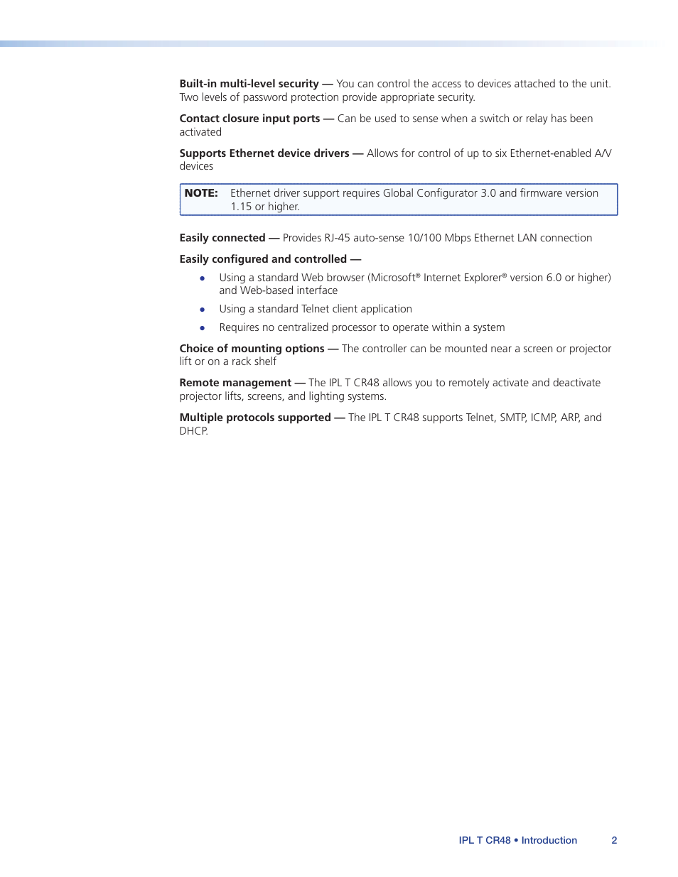 Extron Electronics IPL T CR48 User Manual | Page 8 / 46