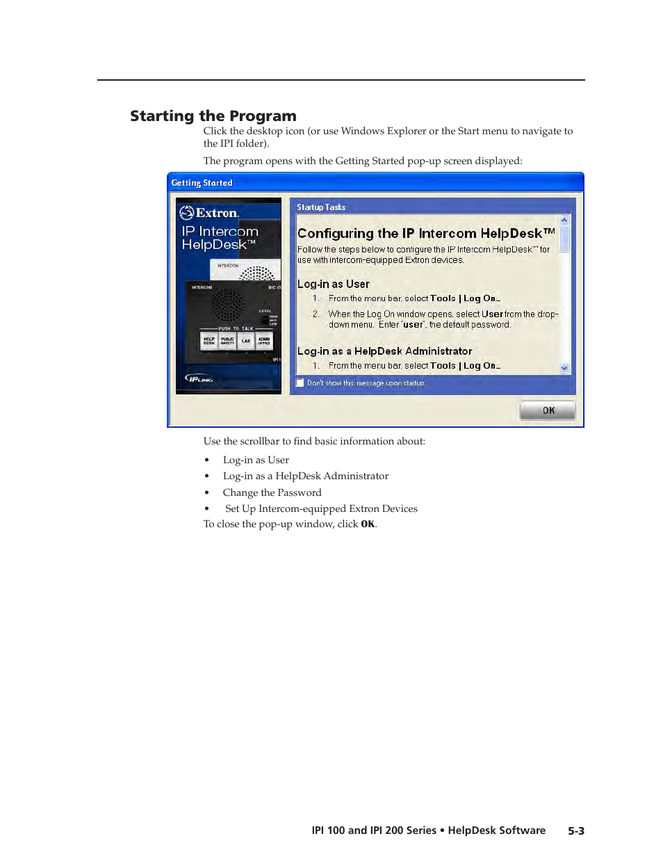Starting the program | Extron Electronics IPI 200 Series User Guide User Manual | Page 37 / 86