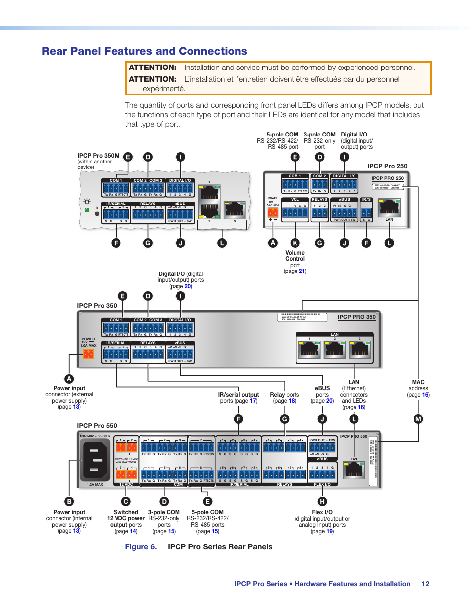 Rear panel features and connections, Ocessor (see, Preliminary | De e e e | Extron Electronics IPCP Pro Series User Guide User Manual | Page 18 / 47